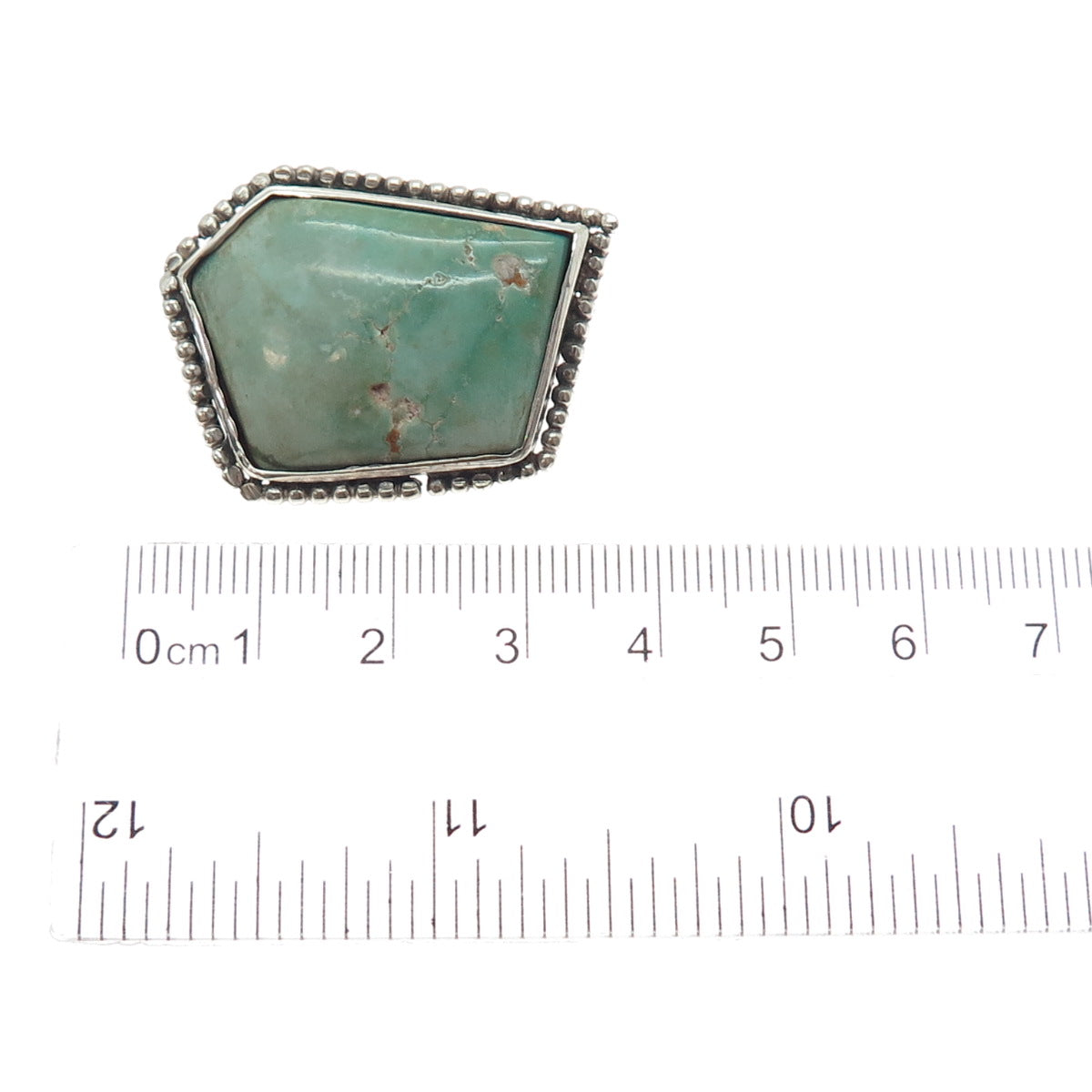 Old Pawn 925 Sterling Silver Vintage Royston Turquoise Beaded Tribal Pin Brooch