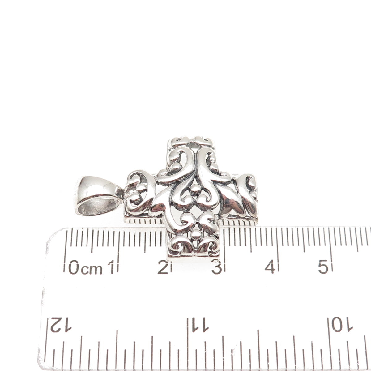 ATI Annika Witt 925 Sterling Silver Vintage Ornate Cross Charm Pendant