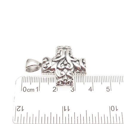 ATI Annika Witt 925 Sterling Silver Vintage Ornate Cross Charm Pendant