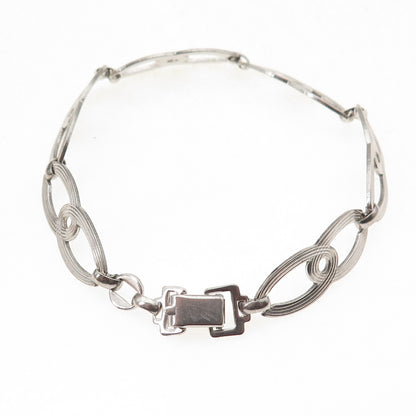 W.E. Richards 925 Sterling Silver Antique Art Deco Infinity Link Bracelet 7.25"