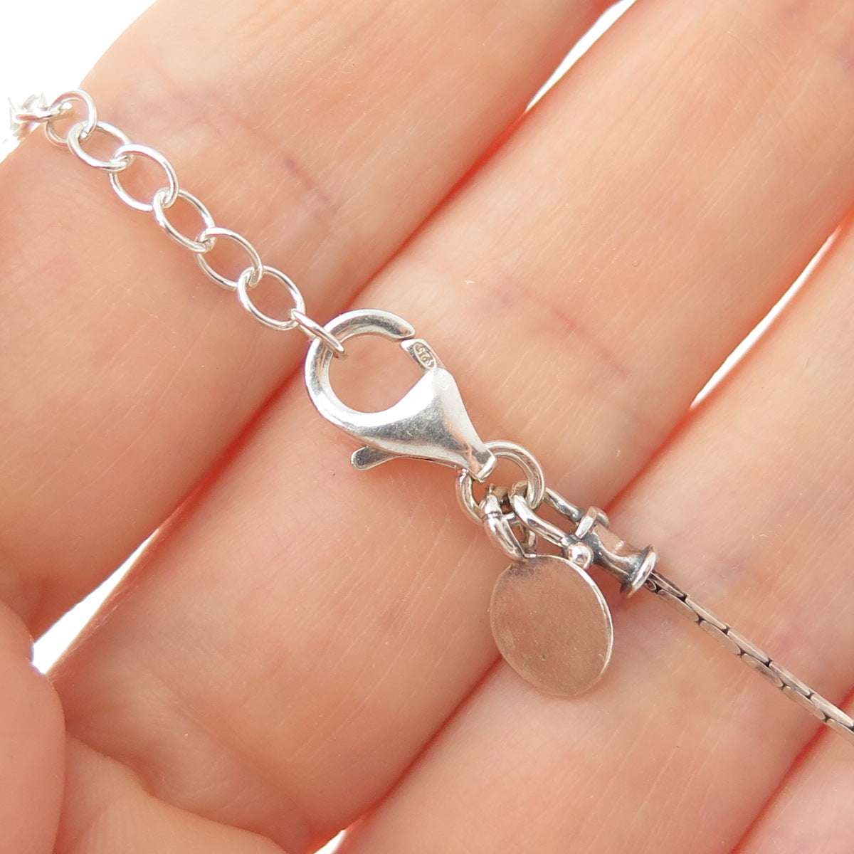 OR PAZ PZ 925 Sterling Silver Vintage Israel Modernist Chain Necklace 16-18"