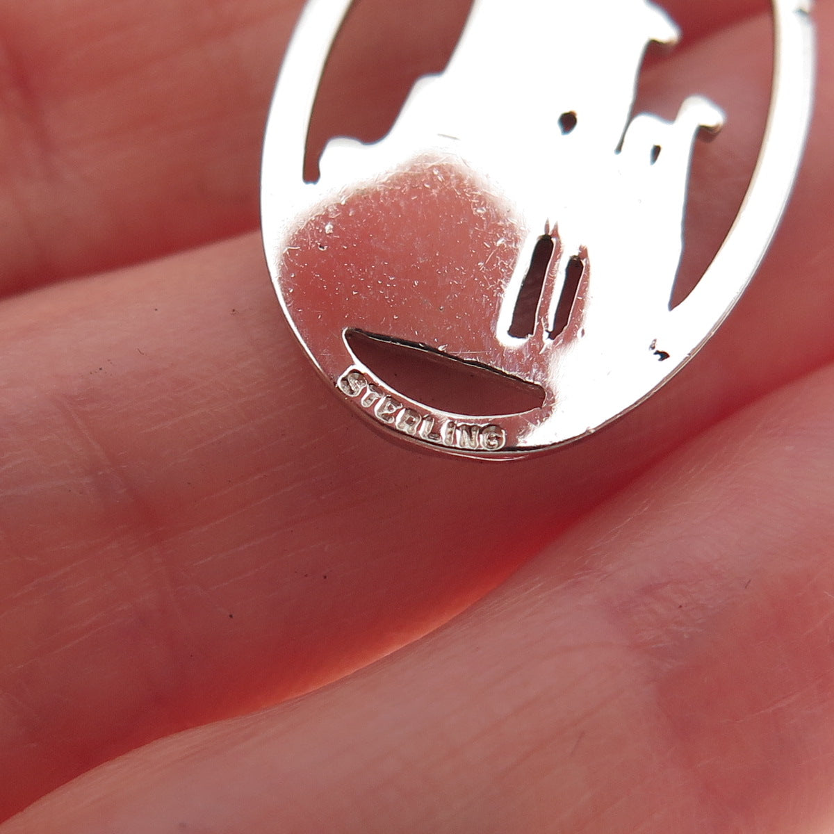 Disney 925 Sterling Silver Vintage Cinderella Castle Oxidized Charm Pendant