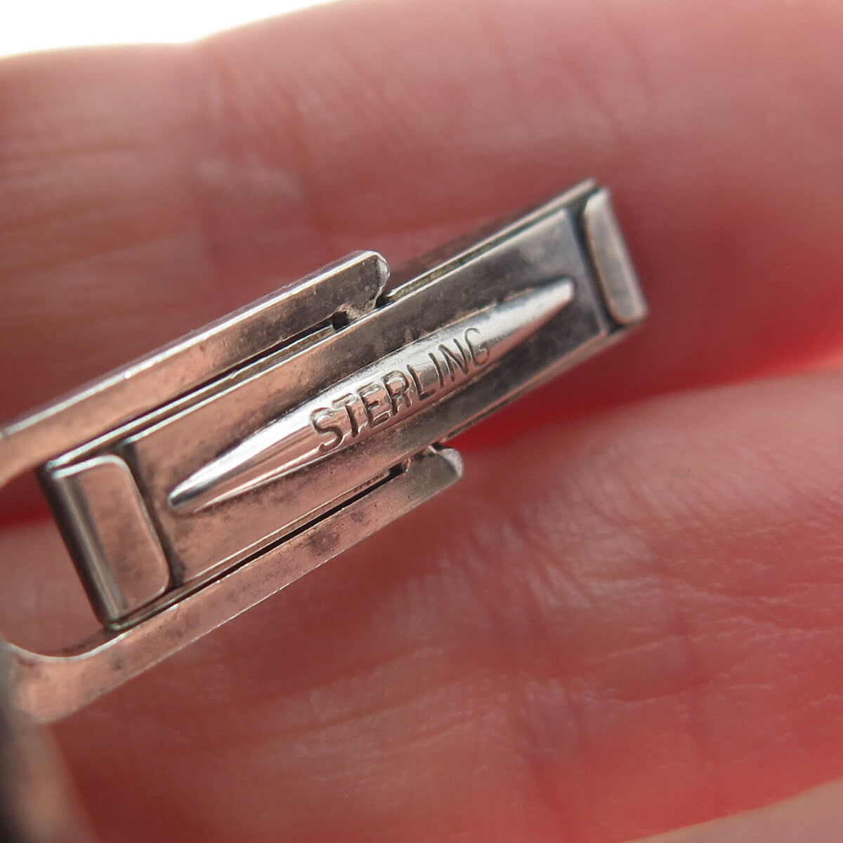 BY ALEX 925 Sterling Silver Vintage Modernist Nugget Oxidized Cufflinks