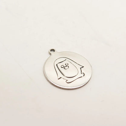 925 Sterling Silver USA Two In Town Penguin Charm Pendant