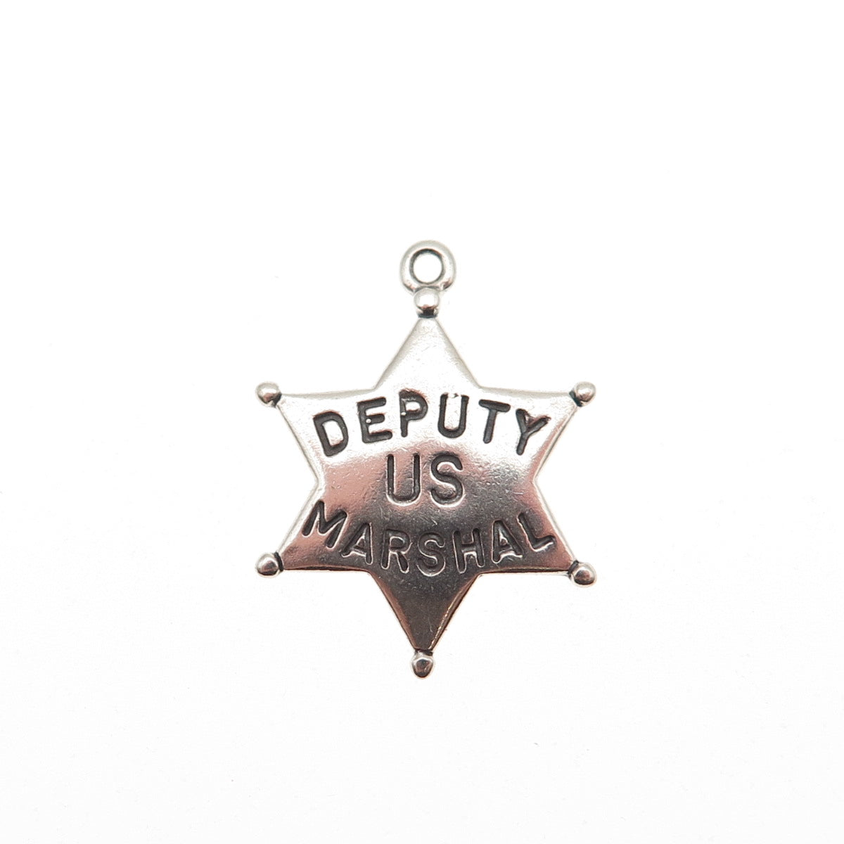 925 Sterling Silver Vintage 1980 Deputy US Marshal Star Mini Charm Pendant