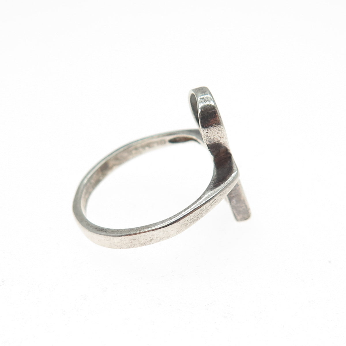 925 Sterling Silver Vintage Egyptian Ankh Oxidized Ring Size 6.5