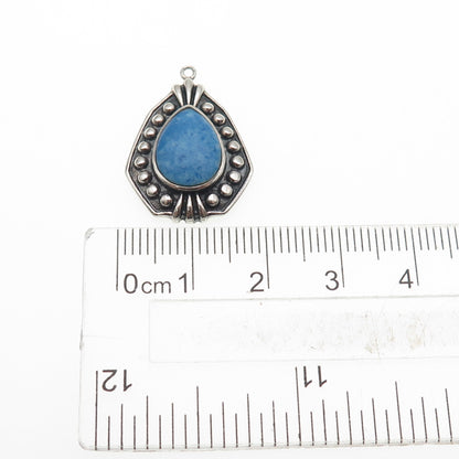 CFJ Collins Fine 925 Sterling Silver Vintage Real Denim Lapis Oxidized Pendant