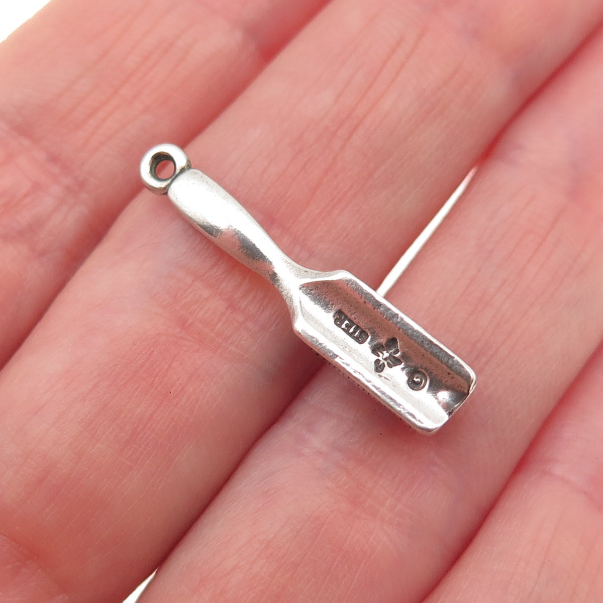 Sunwest 925 Sterling Silver Vintage Hairbrush Oxidized 3D Charm Pendant