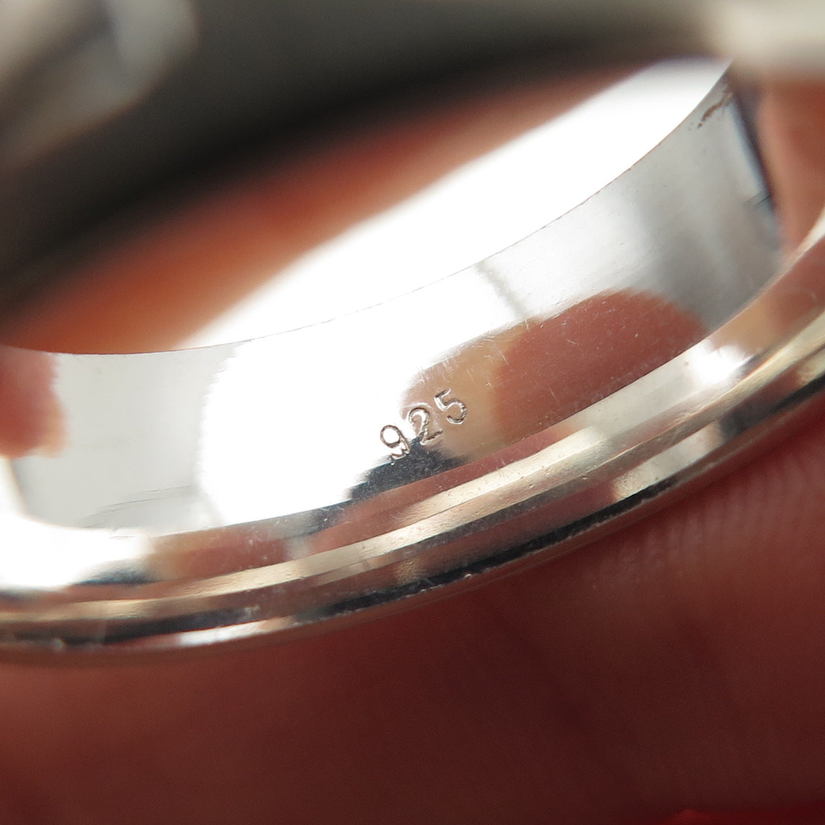 925 Sterling Silver Vintage Engraved Zig Zag Band Ring Size 9.25