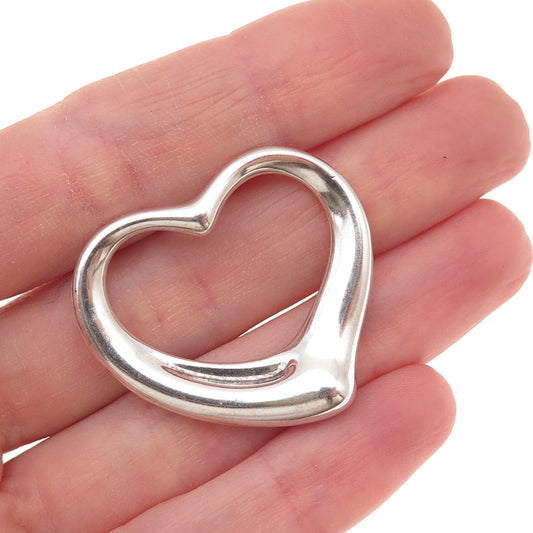 Tiffany & Co. Elsa Peretti Sterling Silver Vintage 30mm Open Heart Charm Pendant