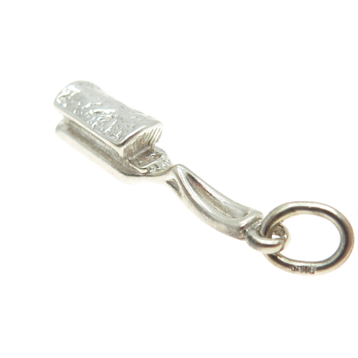 925 Sterling Silver Vintage Toothbrush Charm Pendant