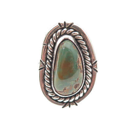 B.J. Guerro Navajo Old Pawn 925 Sterling Silver Vintage Turquoise Ring Size 6.75
