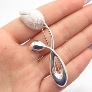 925 Sterling Silver Floral Leaf Pin Brooch