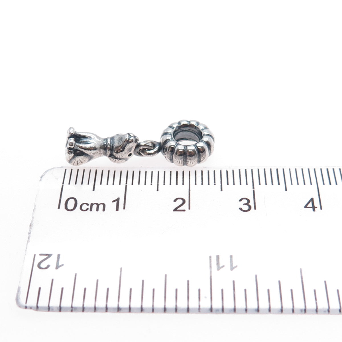 PANDORA 925 Sterling Silver Oxidized Dangle Dog Slide Charm