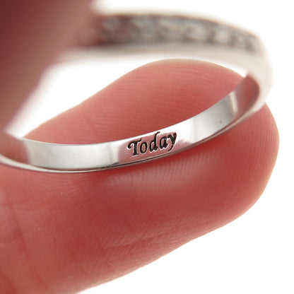 925 Sterling Silver Lab-Created Ruby & C Z Today Ring Size 7.25