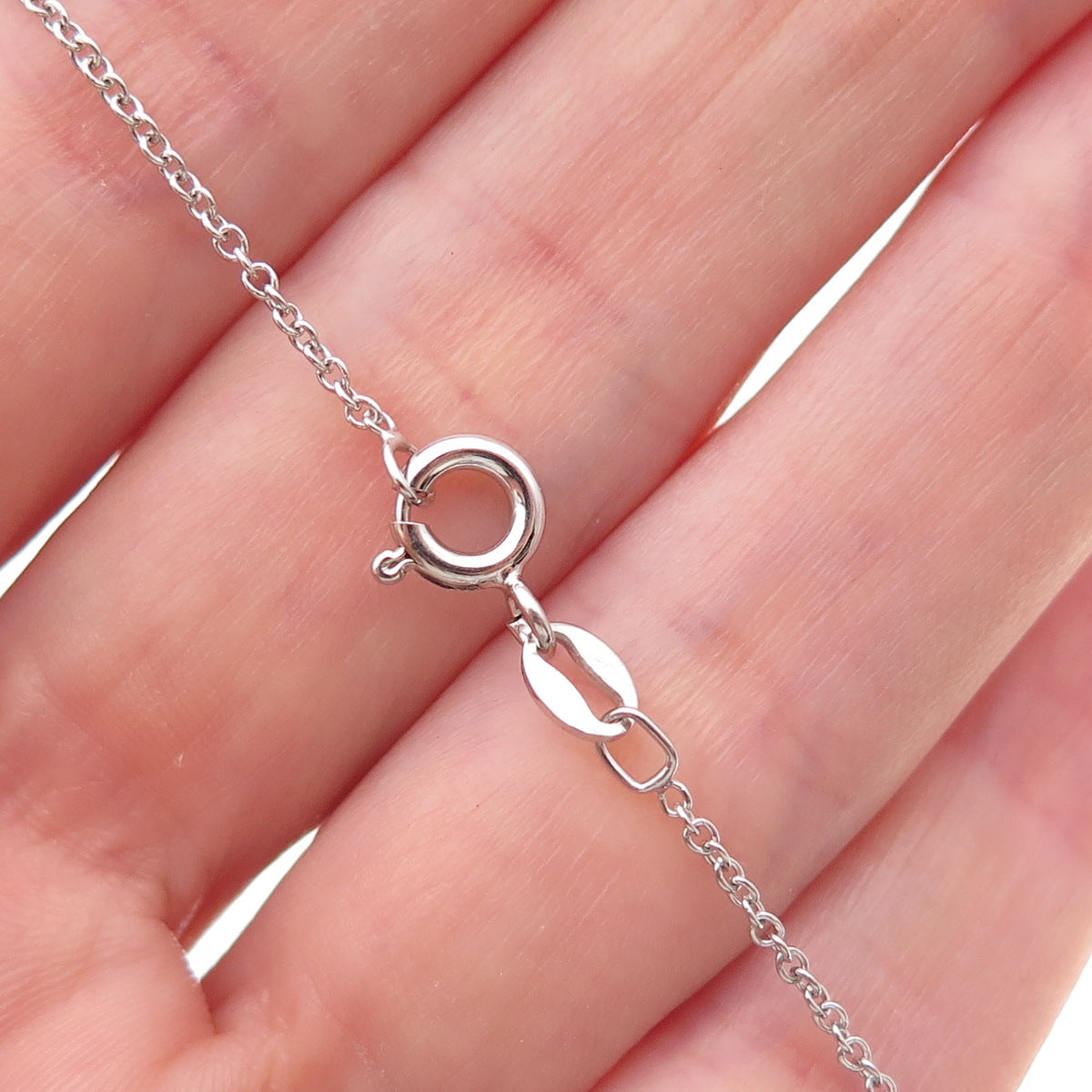 Dee Berkle 925 Sterling Silver Real Blue & White Topaz Cable Chain Necklace 18"