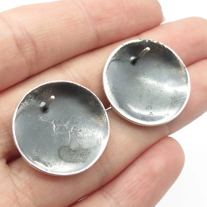 925 Sterling Silver Vintage Spiral Round Earrings