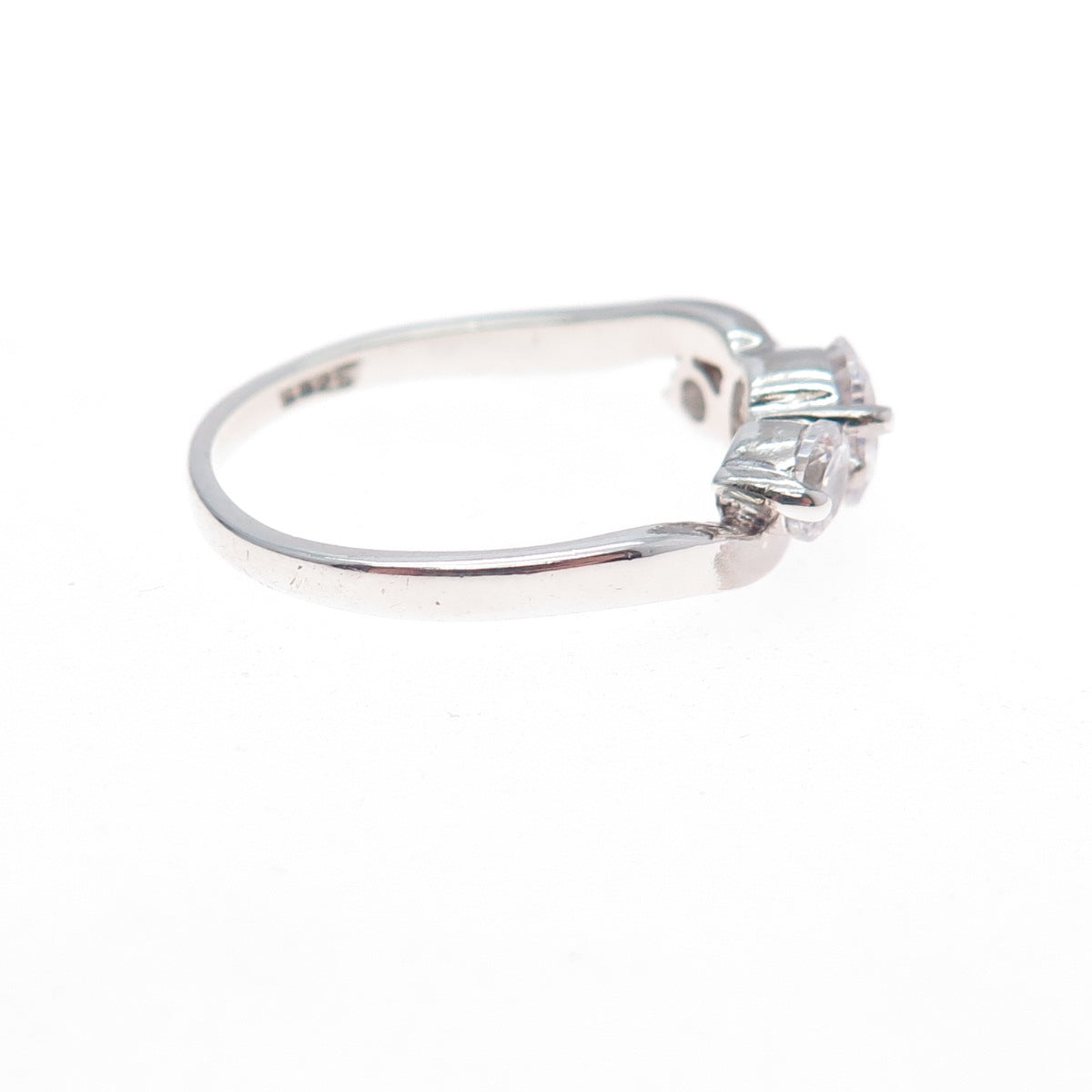 CHARLES WINSTON 925 Sterling Silver Round-Cut C Z Engagement Ring Size 8.25