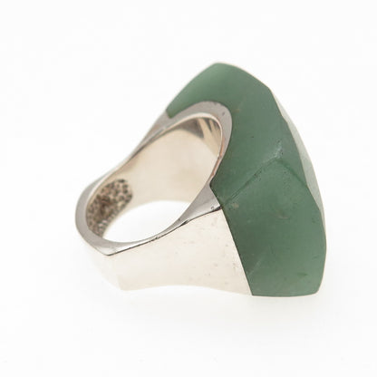 CHATEAU D'ARGENT Sterling Silver Vintage Real Aventurine Statement Ring Size 9