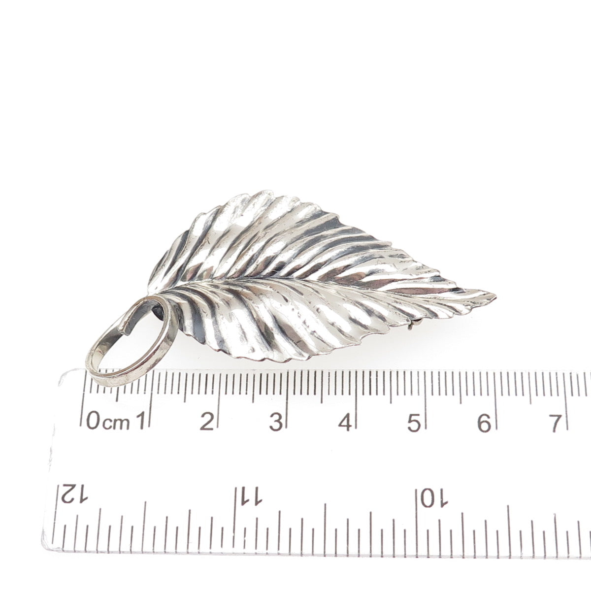 JEWELART 925 Sterling Silver Vintage Floral Leaf Oxidized Pin Brooch