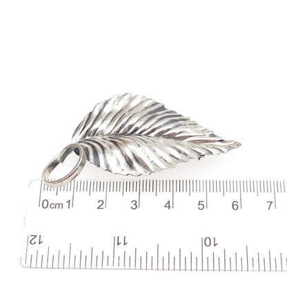 JEWELART 925 Sterling Silver Vintage Floral Leaf Oxidized Pin Brooch