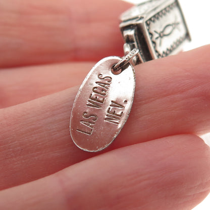 Maisels Indian Old Pawn 925 Sterling Vintage Slot Machine Casino 3D Mini Pendant