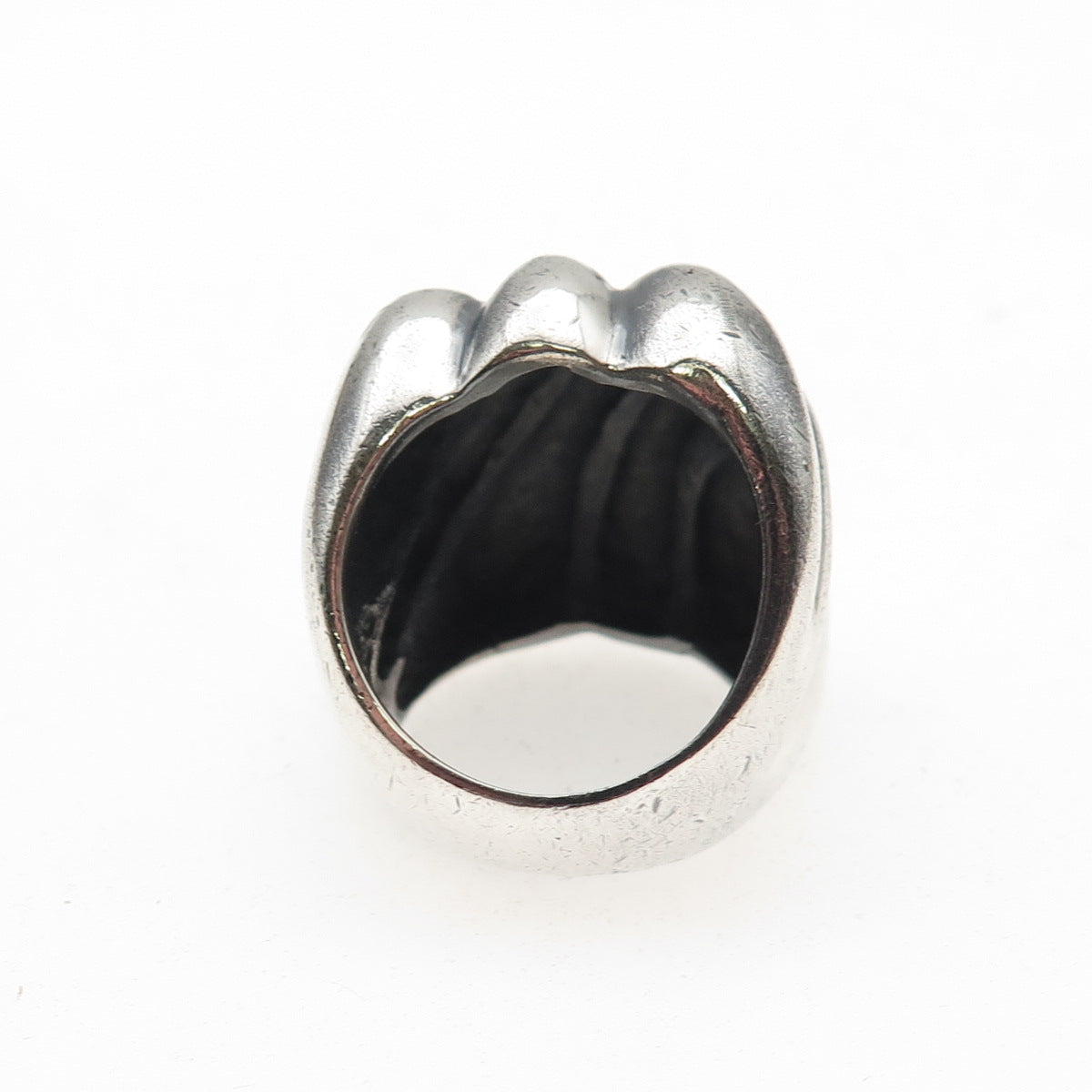 925 Sterling Silver Vintage Mexico Modernist Oxidized Ring Size 5.75
