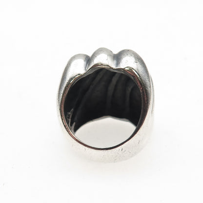 925 Sterling Silver Vintage Mexico Modernist Oxidized Ring Size 5.75