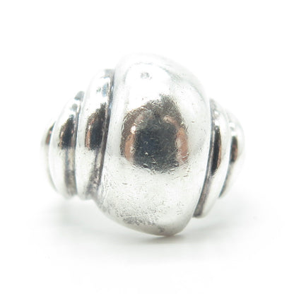 925 Sterling Silver Vintage Ribbed Ring Size 7.75