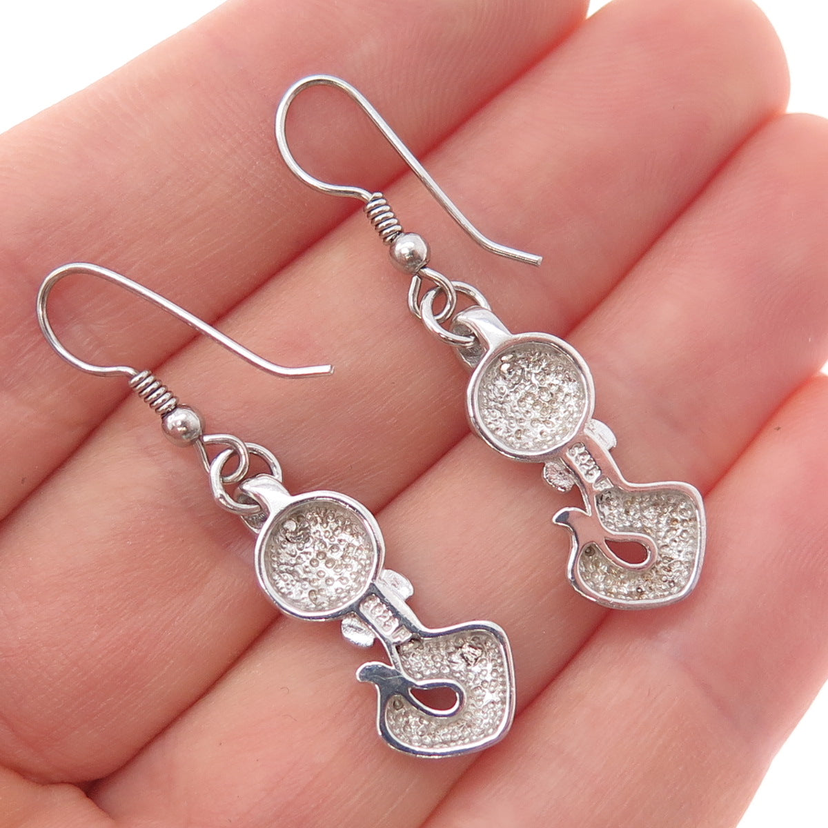 925 Sterling Silver Vintage Enamel Bookworm Dangle Earrings