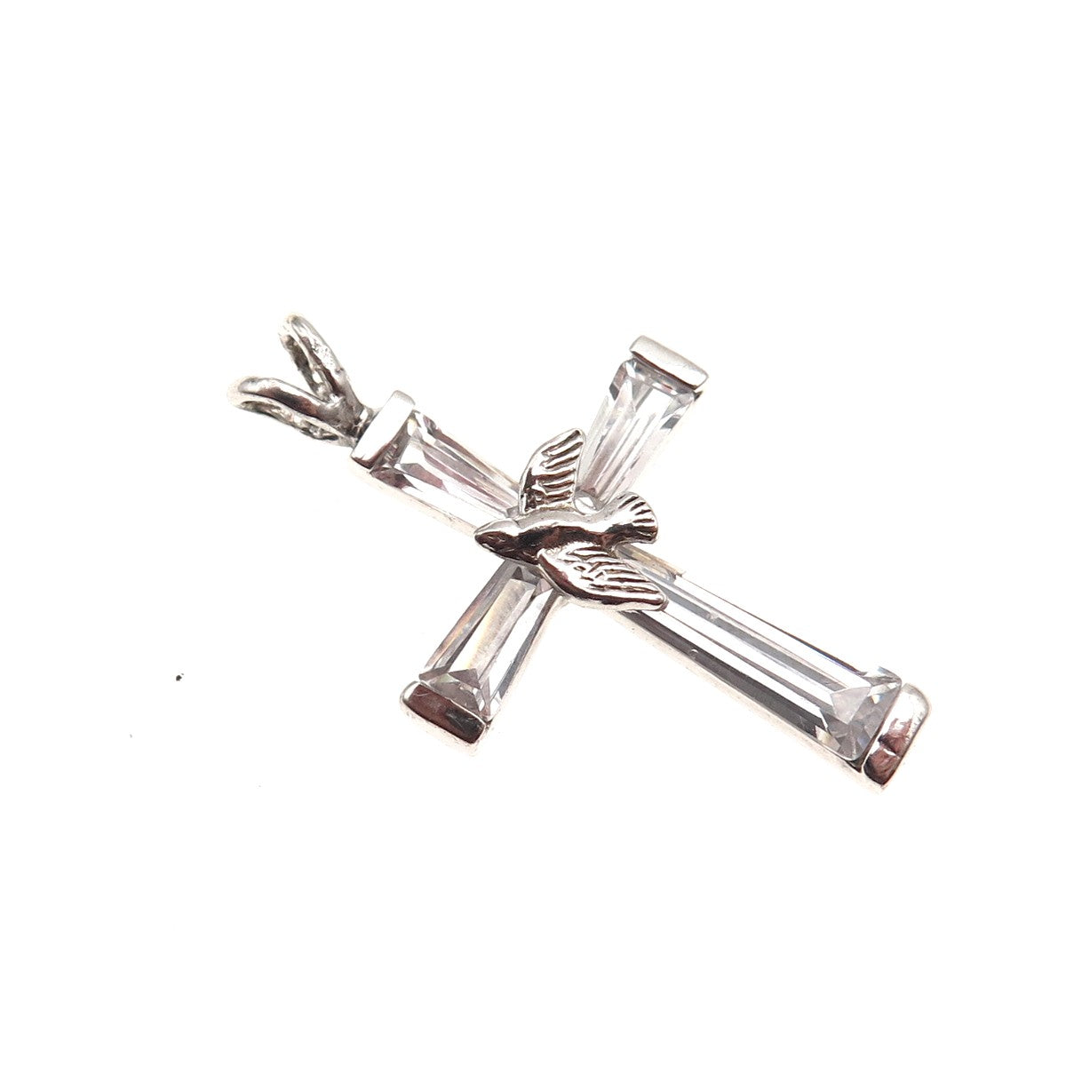 ATI Annika Witt 925 Sterling Silver C Z Holy Spirit Cross Charm Pendant