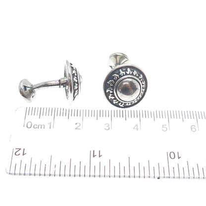 925 Sterling Silver Vintage Modernist Sun Oxidized Cufflinks