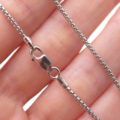 925 Sterling Silver Italy Round Box Chain Necklace 18"