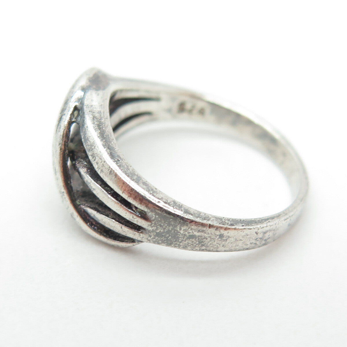 CHAPAL ZENRAY 925 Sterling Silver Vintage Crisscross Oxidized Ring Size 6