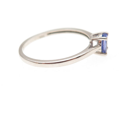 Chuck Clemency 925 Sterling Silver Real Oval-Cut Tanzanite Ring Size 8.25
