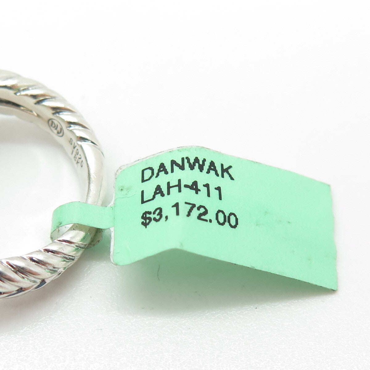 DANWAK 18K Gold Sterling 14 Diamond 0.13ct & Lemon Quartz 5.84ct Ring Size 7