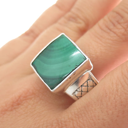 PHLD PlayHardLookDope 925 Sterling Silver Real Malachite Ring Size 12.5