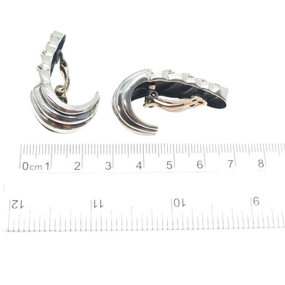 925 Sterling Silver & 14K Gold Vintage DND Artisan Modernist Clip On Earrings