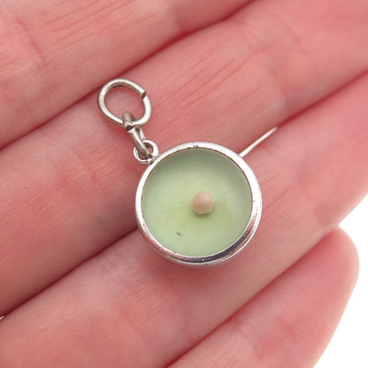 925 Sterling Silver Antique Art Deco Amulet of Faith Mustard Seed Mini Pendant
