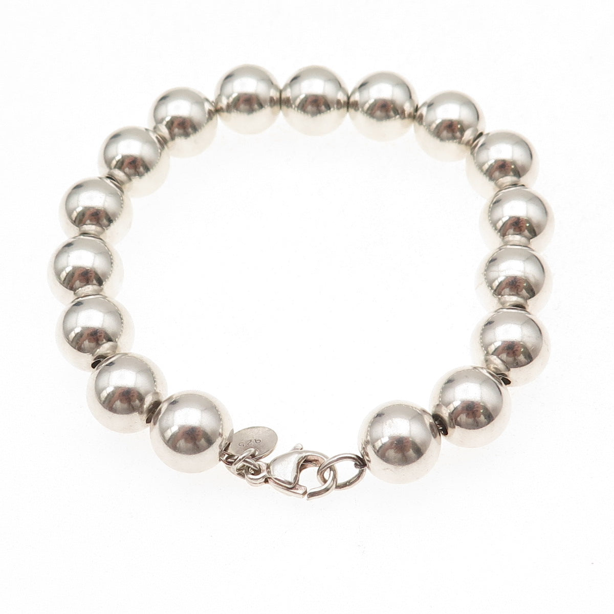 Tiffany & Co 925 Sterling Silver Vintage HardWear Ball Beaded Link Bracelet 6.5"