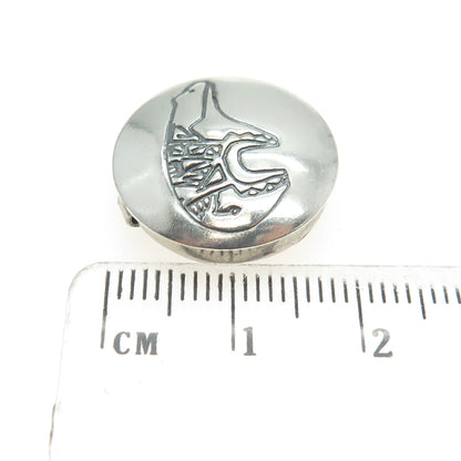 Old Pawn Hopi Sterling Silver Vintage Southwestern Concho Bear Clip Button