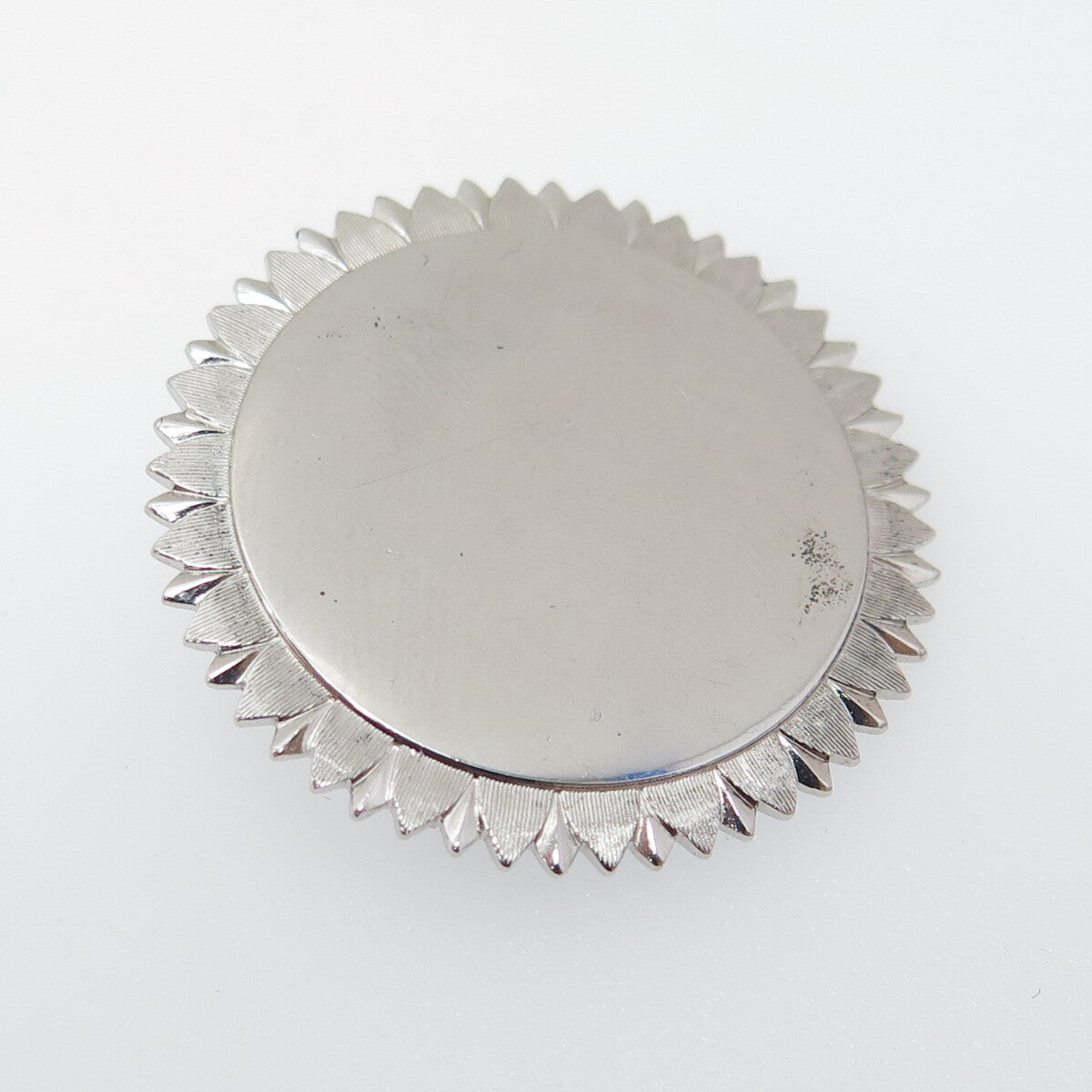 LAMODE 925 Sterling Silver Vintage Engravable Sun / Flower Pin Brooch
