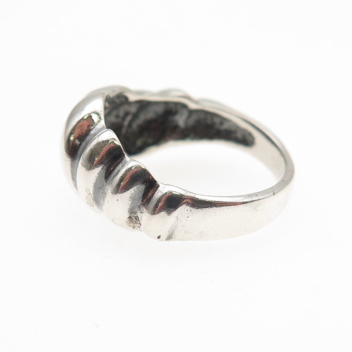 Bagley & Hotchkiss 925 Sterling Silver Vintage Modernist Oxidized Ring Size 5.25