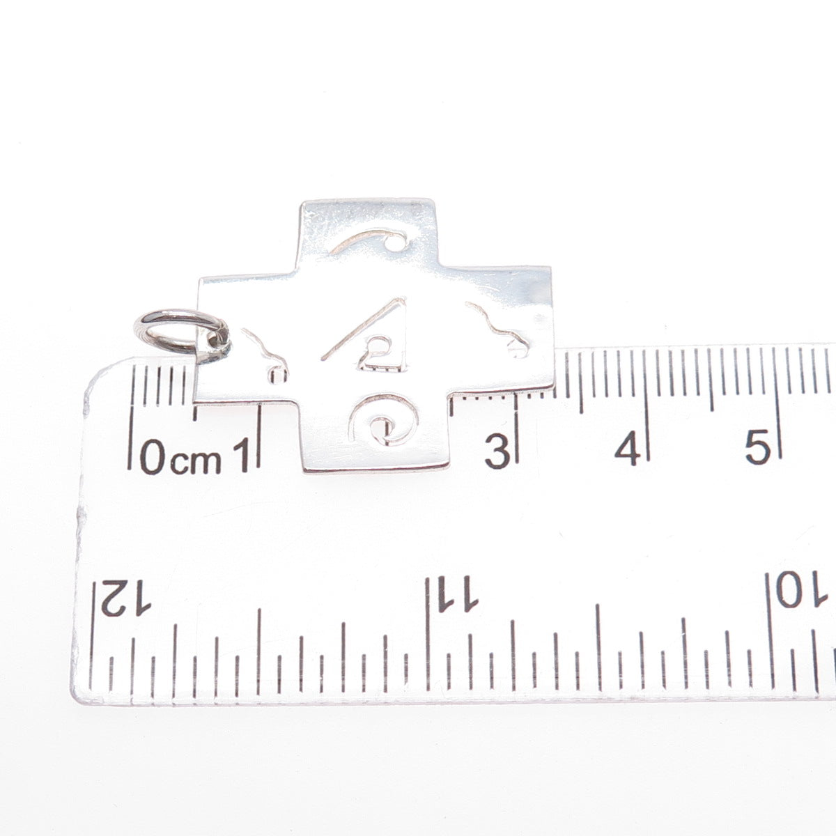 925 Sterling Silver Vintage Ethnic Symbol Cross Charm Pendant