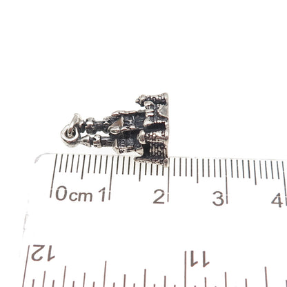 Disney 925 Sterling Silver Vintage Disneyland Cinderella Castle 3D Mini Pendant