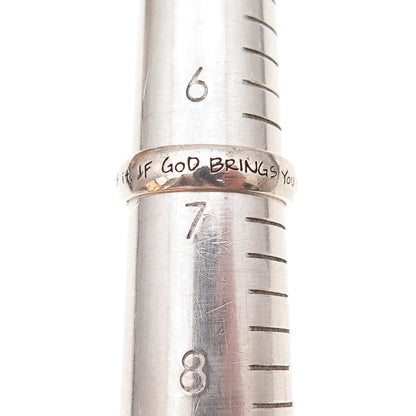 925 Sterling Silver Vintage If God Brings You To It Oxidized Band Ring Size 6.75