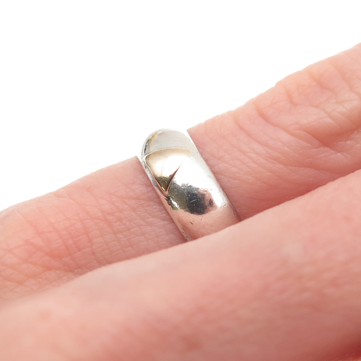 T. Bear 925 Sterling Silver 14K Gold Vintage Oxidized Band Ring Size 4.5