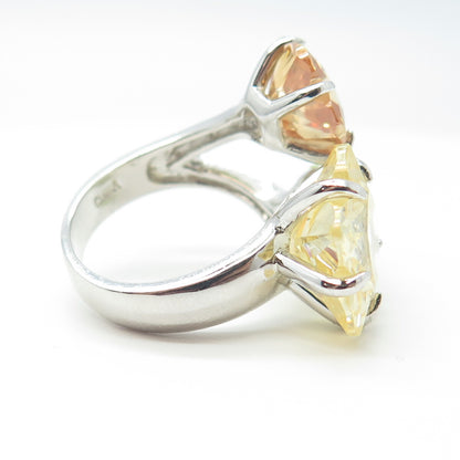 925 Sterling Silver Multi-Color C Z Ring Size 8.25