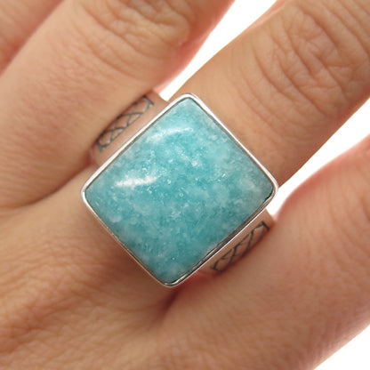 PHLD PlayHardLookDope 925 Sterling Silver Real Amazonite Ring Size 10.5