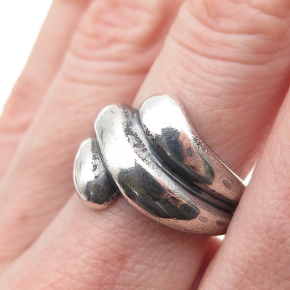 MWS Mark Washerman Samara Sterling Silver Vintage Modernist Oxidized Ring Size 7